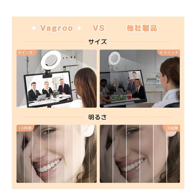 LEDリングライト 6.3インチ リングライト 自撮 パソコン りライト新品