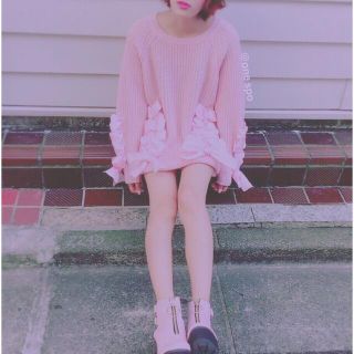 onespo リボンニットワンピ