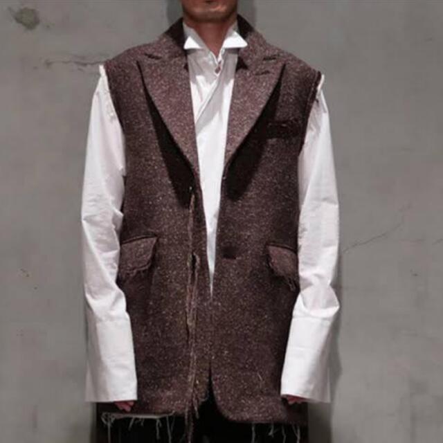 MIDORIKAWA SILK WOOL BELTED VEST 19AW