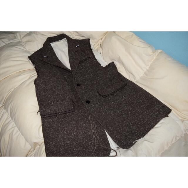 MIDORIKAWA SILK WOOL BELTED VEST ブラウン