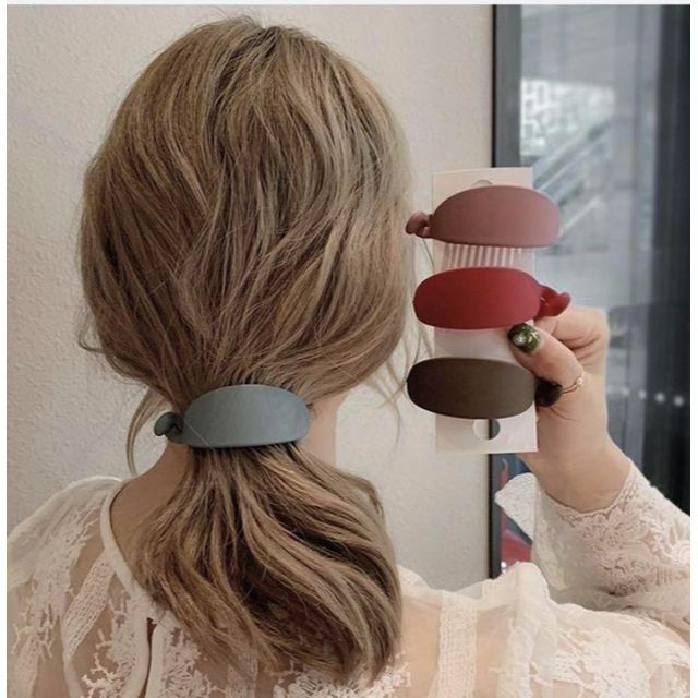 蔵 マットカラー バナナクリップ バレッタ ヘアクリップ ベージュw