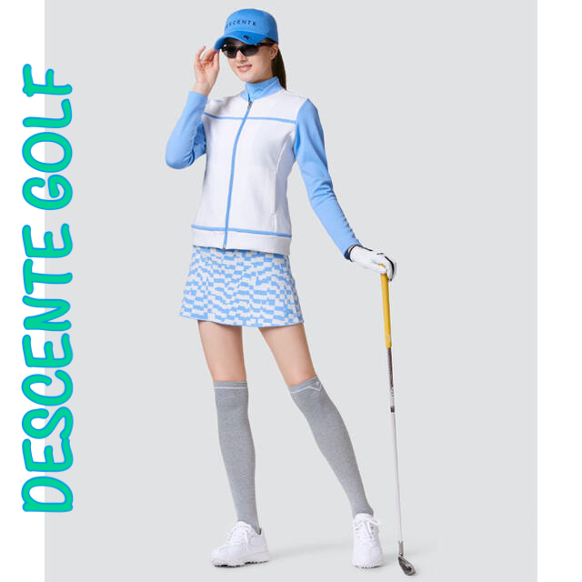 デサント　レディースゴルフウェア　スカート　ニット風　綿スカート