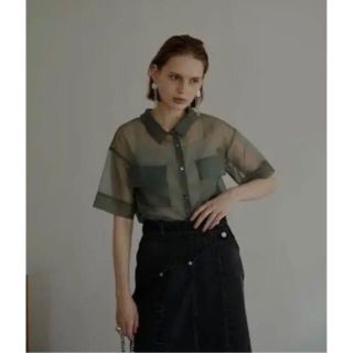 アメリヴィンテージ(Ameri VINTAGE)の【ameri vintage】AIRY ORGANDIE SHIRT(シャツ/ブラウス(半袖/袖なし))