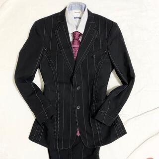 248【シルク混】Paul Smith ネイビー スーツセットアップ ストライプ