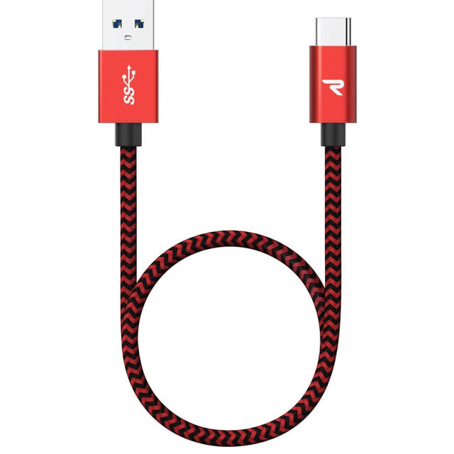 《新品未使用》RAMPOW USB(Type-A：Type-C) 20cmコード スマホ/家電/カメラのスマホアクセサリー(その他)の商品写真