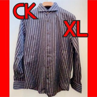 カルバンクライン(Calvin Klein)のXL カルバンクライン　ストライプシャツ　メンズ(シャツ)