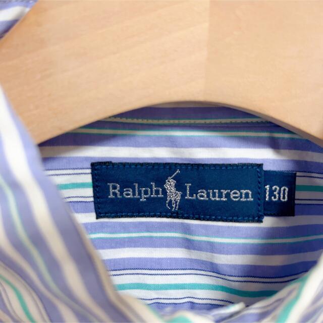 Ralph Lauren(ラルフローレン)の130 ラルフローレン シャツ 男の子 トップス 長袖 ブラウス 水色 グリーン キッズ/ベビー/マタニティのキッズ服男の子用(90cm~)(ブラウス)の商品写真