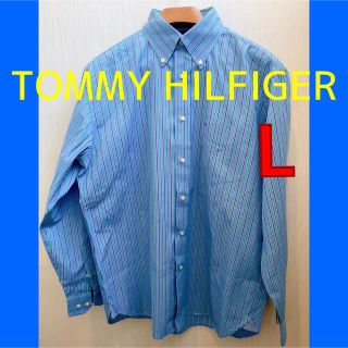 トミーヒルフィガー(TOMMY HILFIGER)のL トミー　ヒルフィガー　ストライプシャツ(シャツ)