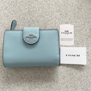 コーチ(COACH)のcoach  コーチ  財布  水色  ライトブルー(財布)