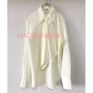 マディソンブルー(MADISONBLUE)の美品✨MADISONBLUE  シルク混ボウタイブラウス  シャツ(シャツ/ブラウス(長袖/七分))