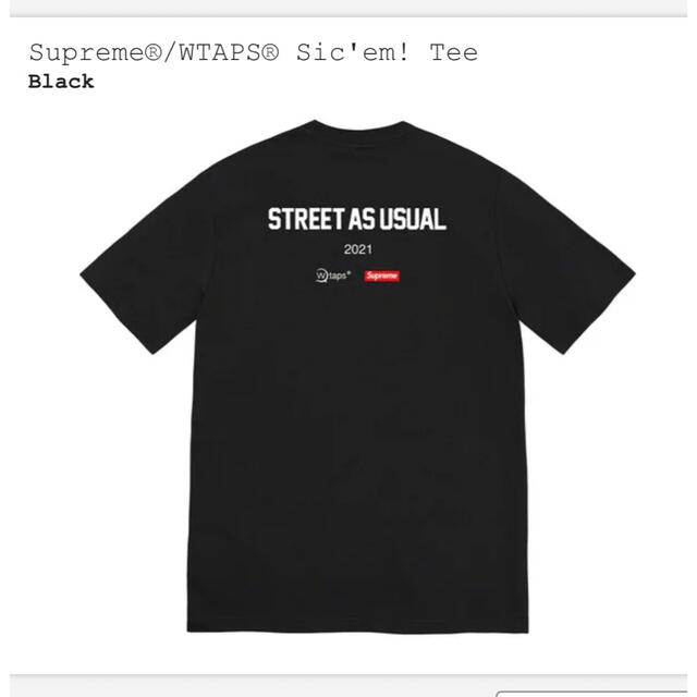 Supreme(シュプリーム)のsupreme wtaps sic'em tee Tシャツ　Sサイズ メンズのトップス(Tシャツ/カットソー(半袖/袖なし))の商品写真