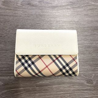 バーバリーブルーレーベル(BURBERRY BLUE LABEL)のバーバリー　がま口ホワイト財布(財布)