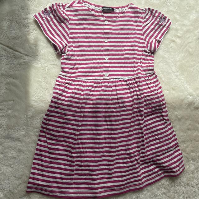 BeBe(ベベ)の美品　べべ　bebe  120 ボーダーワンピース キッズ/ベビー/マタニティのキッズ服女の子用(90cm~)(ワンピース)の商品写真