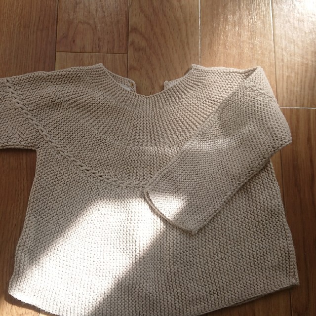 ZARA KIDS(ザラキッズ)のzara baby ベージュAラインコットンニット キッズ/ベビー/マタニティのベビー服(~85cm)(ニット/セーター)の商品写真