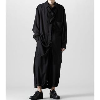 ヨウジヤマモト(Yohji Yamamoto)のYohji Yamamoto 21AW 変形台衿シャツ 残布有り(シャツ)