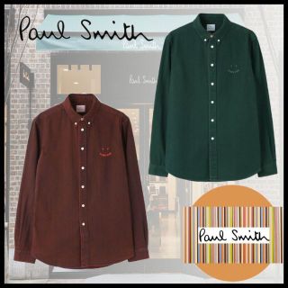 ポールスミス(Paul Smith)の新品☆PS Paul Smith Happy デニム ボタンダウンシャツ☆緑☆M(シャツ)