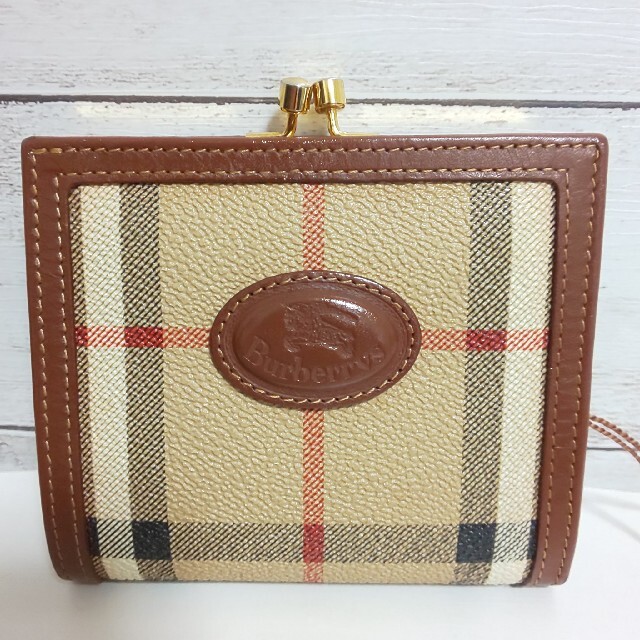 BURBERRY ノバチェック 折りたたみがま口財布 クリアランス
