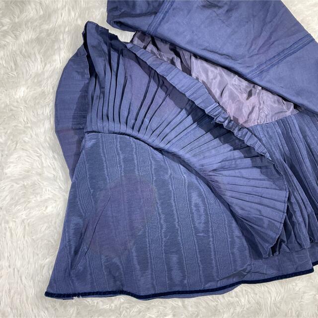 【新品未使用】希少　ケンゾー　スカート　ストライプ　3重　フレア　紫　紺 2