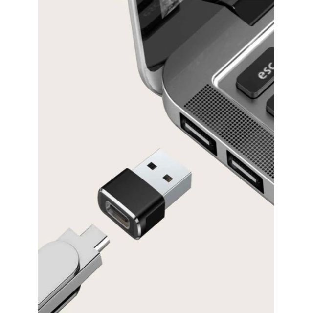 USB Type-A to Type-C 変換アダプタ OTG対応 シルバー