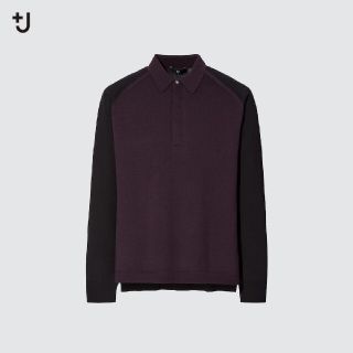 ユニクロ(UNIQLO)の新品未使用タグ付き!!【S】ユニクロ/メリノブレンドニットポロシャツ/パープル(ポロシャツ)