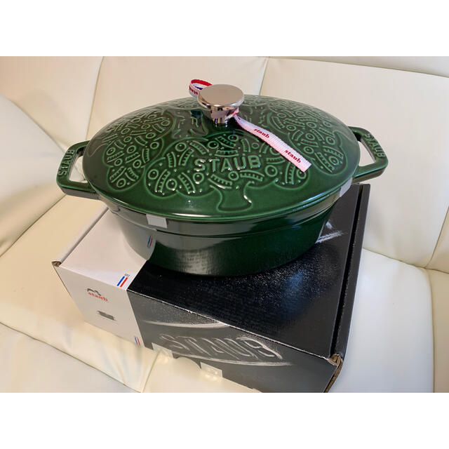 新品未使用】ストウブフォレスト ミナペルホネン オーバル バジル 23cm