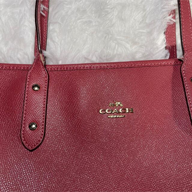 COACH 2WAYショルダーバッグ クロスグレインレザー ピンク