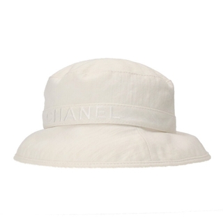 シャネル(CHANEL)のシャネル ロゴ刺繍バケットハット帽子 M(帽子)