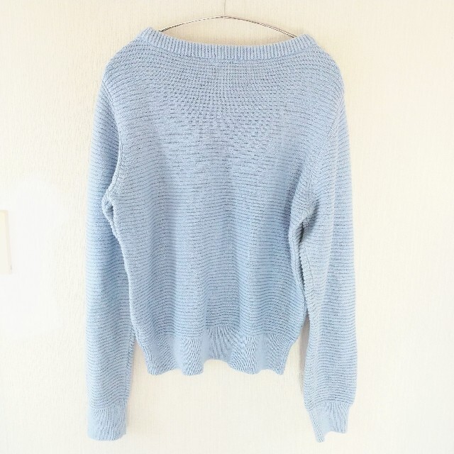 croft\u0026barrow ニット セーター 無地 薄手 ブルー XL