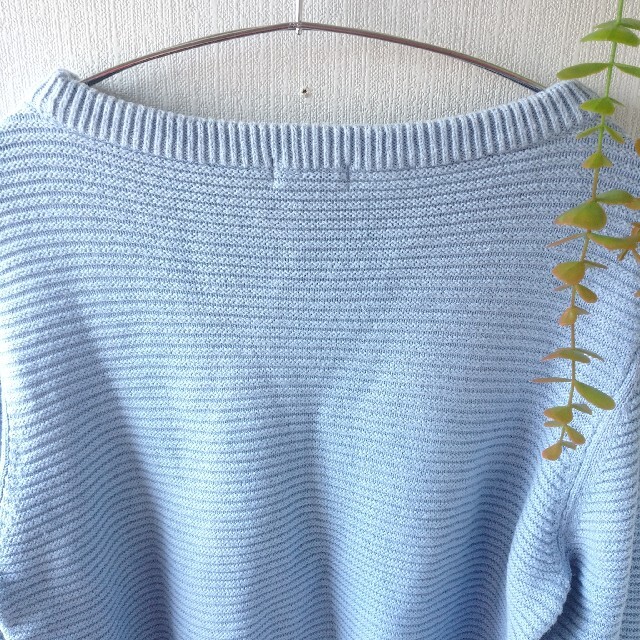 croft\u0026barrow ニット セーター 無地 薄手 ブルー XL