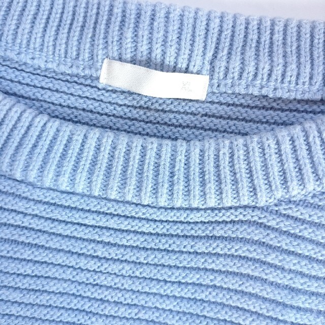 croft\u0026barrow ニット セーター 無地 薄手 ブルー XL