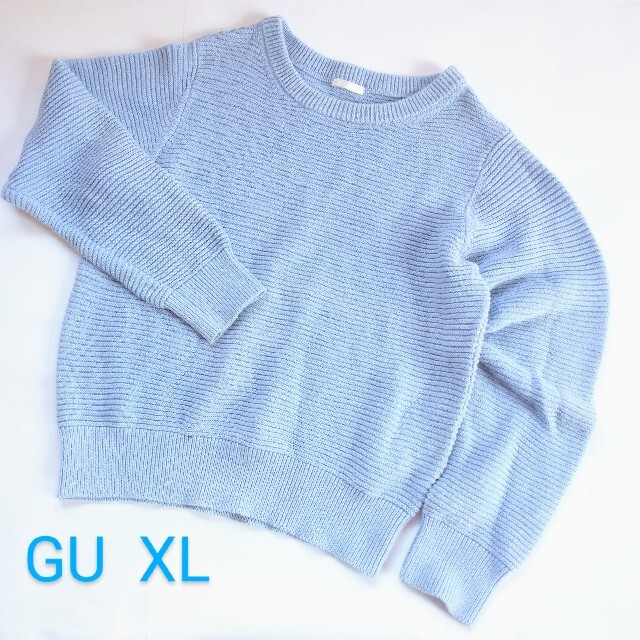 croft\u0026barrow ニット セーター 無地 薄手 ブルー XL