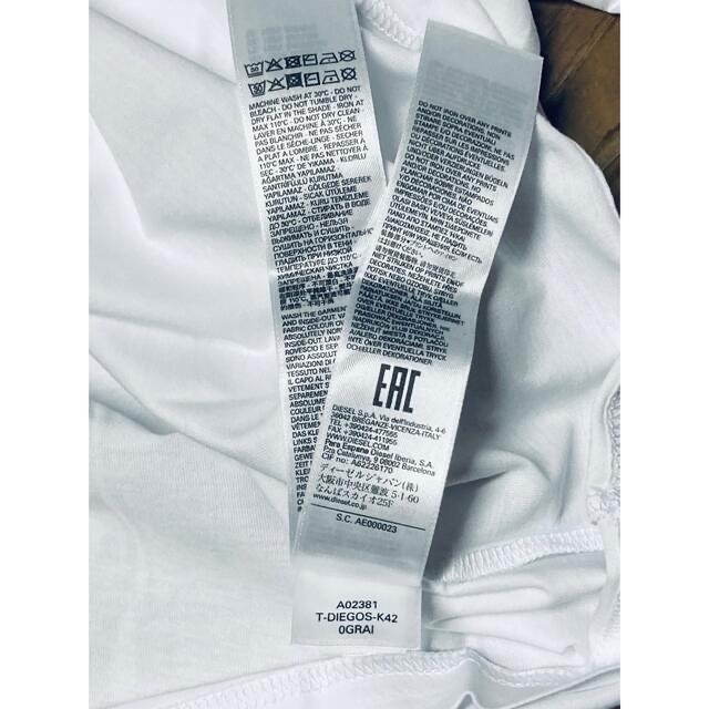 DIESEL(ディーゼル)のDIESEL  新品未使用　XSサイズ　Tシャツ　ティーシャツ　白　ディーゼル メンズのトップス(Tシャツ/カットソー(半袖/袖なし))の商品写真