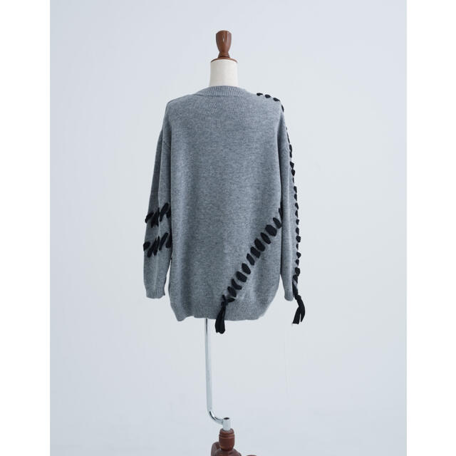 【SR】BRAID PULLOVER (GRAY) 完売品 レディースのトップス(ニット/セーター)の商品写真