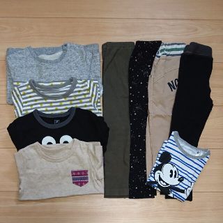 ユニクロ(UNIQLO)の男の子 100 まとめ売り おまとめ ９点セット(Tシャツ/カットソー)