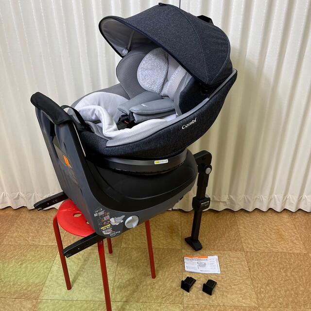 クリーニング済☆美品☆　コンビ　新生児OK　クルムーヴ　ISOFIX　１秒タオル