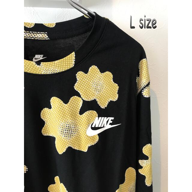 NIKE(ナイキ)のNIKE ナイキ　総柄　ロンT  黒　L  新品 メンズのトップス(Tシャツ/カットソー(七分/長袖))の商品写真