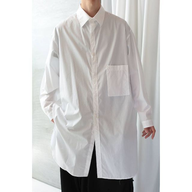 yohji yamamoto 2018 AW ビッグブラウス環縫い(WHITE)