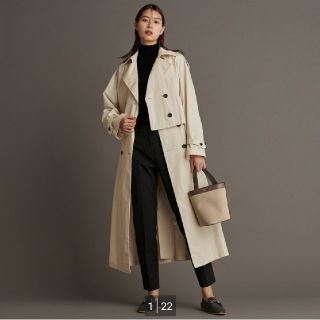 【ザラZARA】ロング ジレ ベスト トレンチ ベージュ プラステ