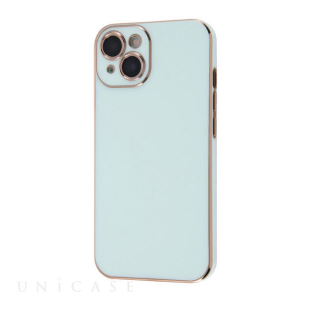 iPhone(アイフォーン)のiphone13用　TPUケース　ライトブルー×ピンクゴールド スマホ/家電/カメラのスマホアクセサリー(iPhoneケース)の商品写真