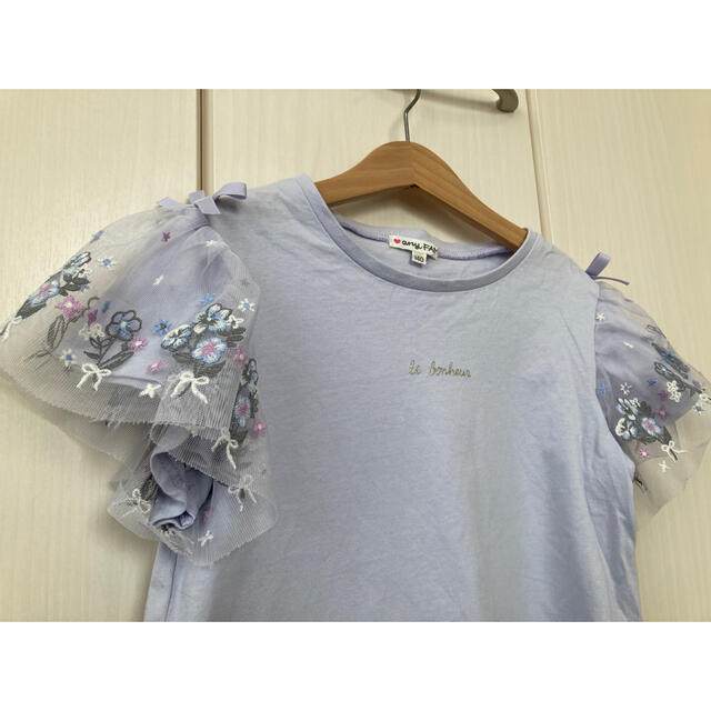 anyFAM(エニィファム)のany FAM 袖　チュール　Tシャツ キッズ/ベビー/マタニティのキッズ服女の子用(90cm~)(Tシャツ/カットソー)の商品写真