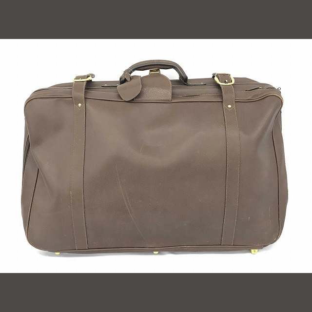 G - グッチ GUCCI VINTAGE ゴールド金具 レザー 大型 ガーメントバッグ