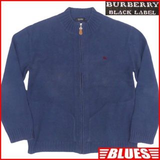 バーバリーブラックレーベル(BURBERRY BLACK LABEL)のバーバリーブラックレーベル セーター ニット L メンズ 古着 ネイビー 紺(ニット/セーター)