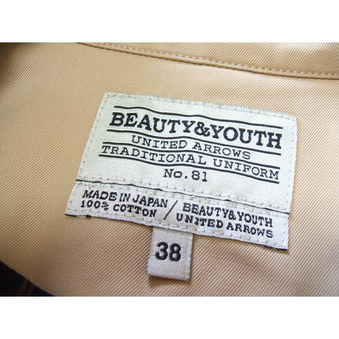 BEAUTY&YOUTH UNITED ARROWS(ビューティアンドユースユナイテッドアローズ)のBEAUTY&YOUTH トレンチコート 38 ベージュ レディース  ビューティ&ユース【中古】2-0209M△ レディースのジャケット/アウター(トレンチコート)の商品写真