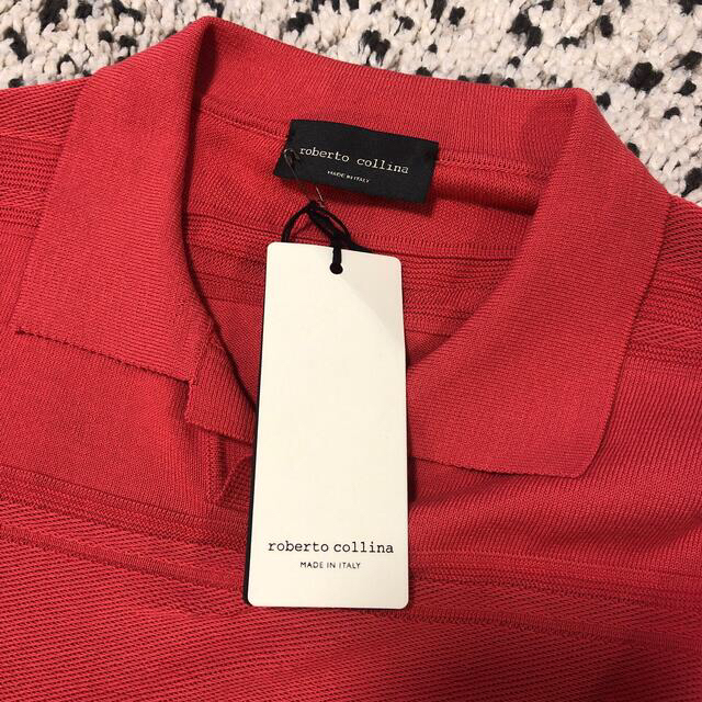 ROBERTO COLLINA(ロベルトコリーナ)の開放感溢れる半袖オープンカラーニットポロシャツ   タグ付き 未使用 メンズのトップス(ポロシャツ)の商品写真