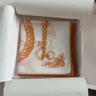 エルメス(Hermes)のHERMES  ハンカチーフ　オレンジ(ハンカチ)