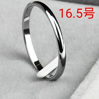 ステンレス リング 指輪 シンプル シルバーカラー 16.5号(リング(指輪))