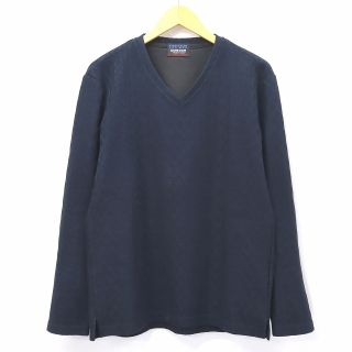 ニコルクラブフォーメン(NICOLE CLUB FOR MEN)のニコルクラブフォーメン アランガラ ボンディング プルオーバー 48 ネイビー(Tシャツ/カットソー(七分/長袖))