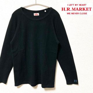 ハリウッドランチマーケット(HOLLYWOOD RANCH MARKET)の【美品】ハリウッドランチマーケット　長袖　ロンT 刺繍ロゴ　青　XL(Tシャツ/カットソー(七分/長袖))