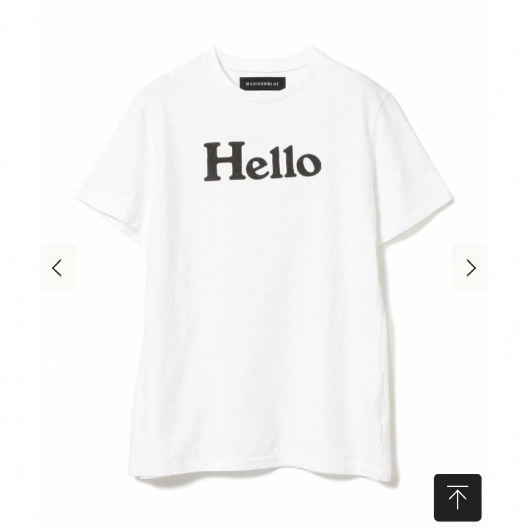 レディースマディソンブルー Hello ハロー　Tシャツ　白　ホワイト　01