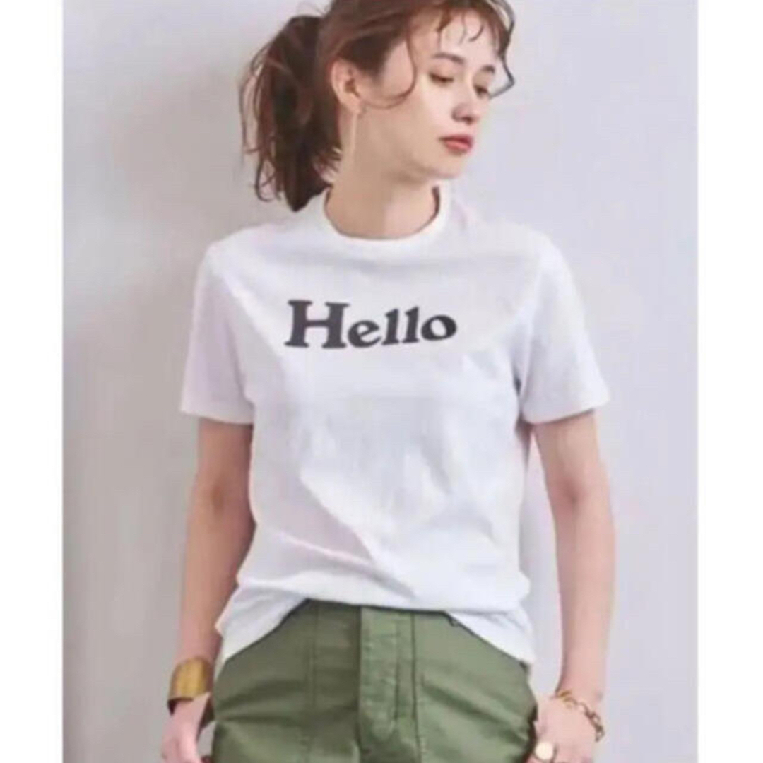 マディソンブルー Hello ハロー　Tシャツ　白　ホワイト　01